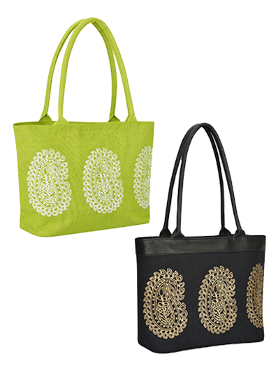 Buy Jute Shoulder Bags for Women and Girls | Trendy Bags | Fashionable Tote  | Office Bags | Jute Handbag | Jute Bag with Zip | Printed Jute Bags |  Mango Print - Brown at Amazon.in